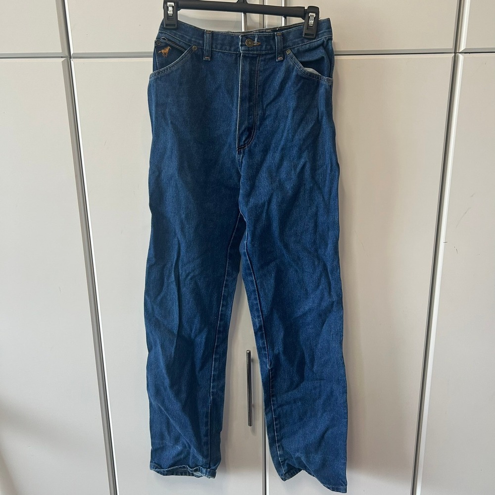Vintage Wrangler Jeans Womens 12 Average Blue Denim‎ High Rise Straight Leg USA
